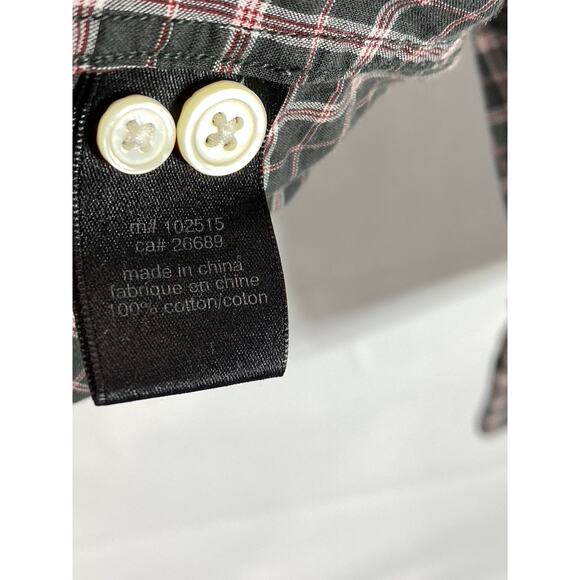 JOHN VARVATOS STAR U.S.A. Men's Black/Red Plaid Button-Up Long Sleeve Shirt SZ L - Picture 11 of 11